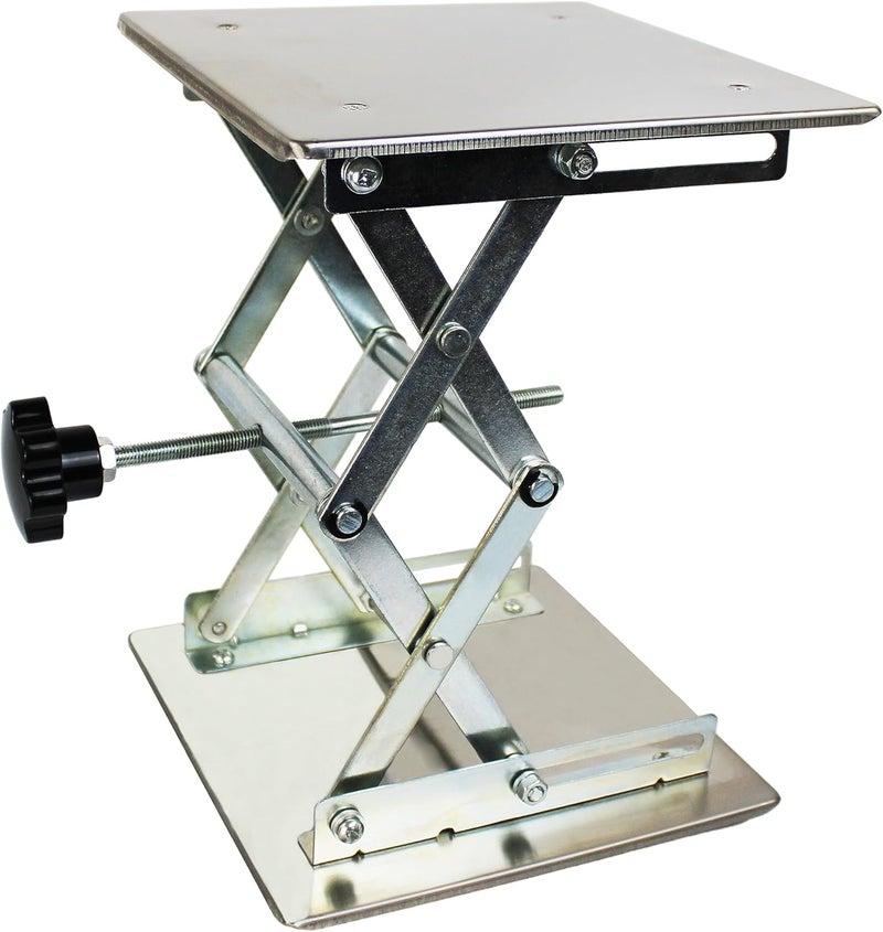 TEXALAN (R) 8x8 Lab Scissor Jack Lift Table SS304 Max. Height of 10" 33LBS Load - Image 5